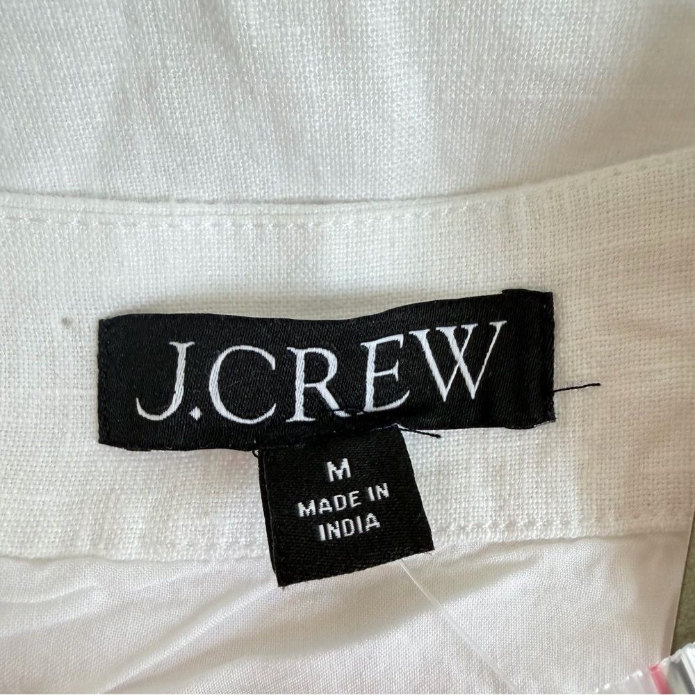 New! J. Crew Claudia white linen dress classuc quiet luxury 36238 - Picture 8 of 14